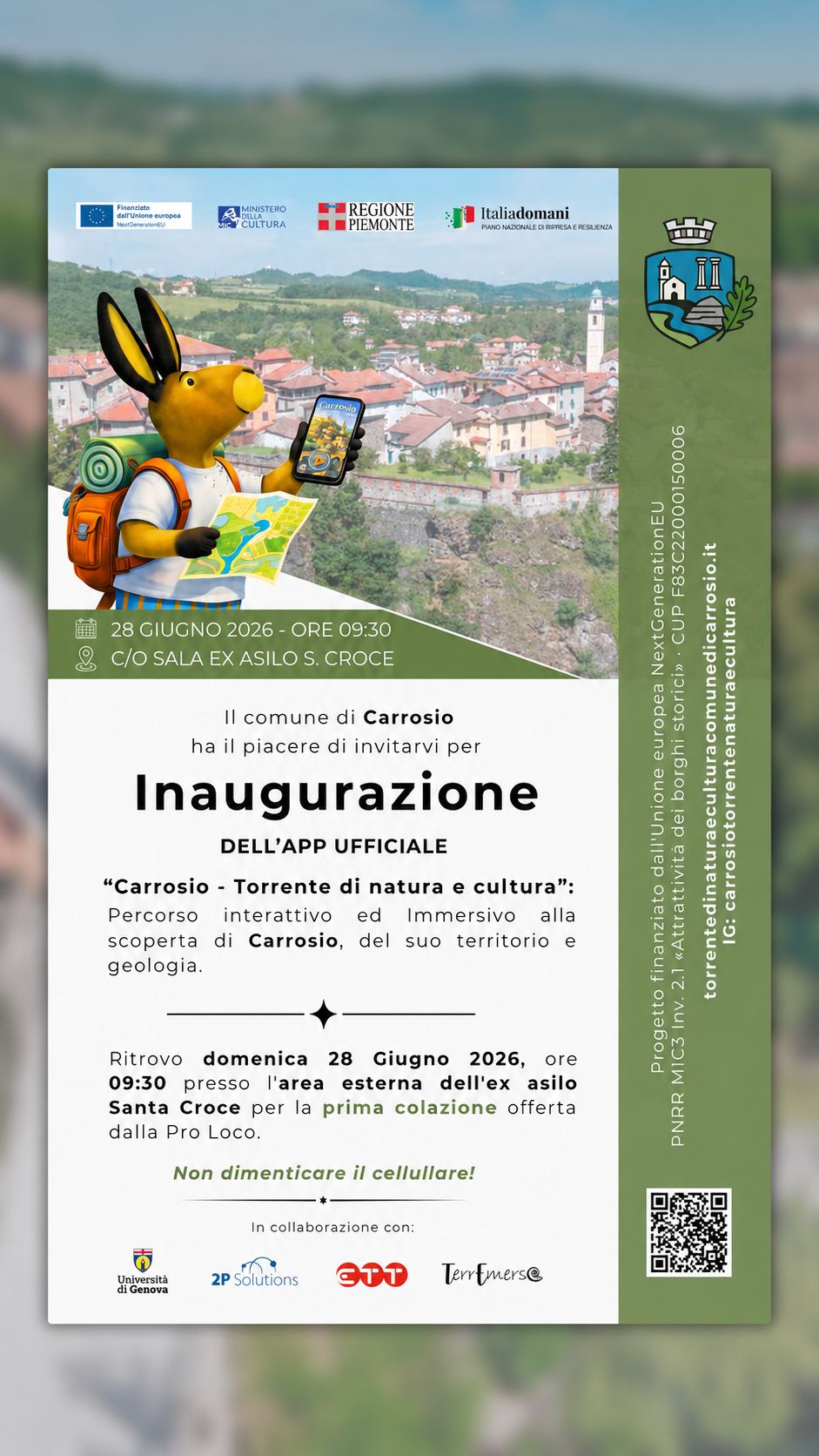 Inaugurazione app ufficiale "Carrosio: Torrente di natura e cultura"